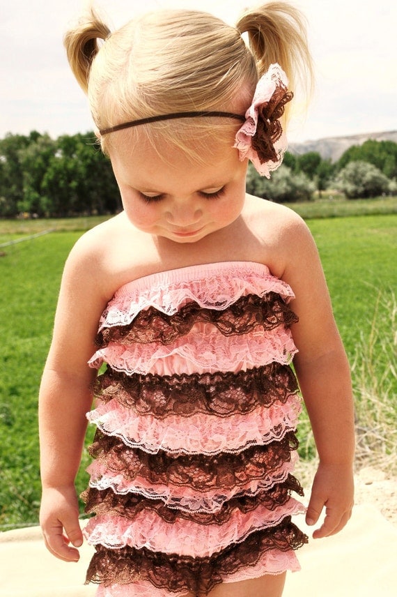 Light Pink and Brown Romper