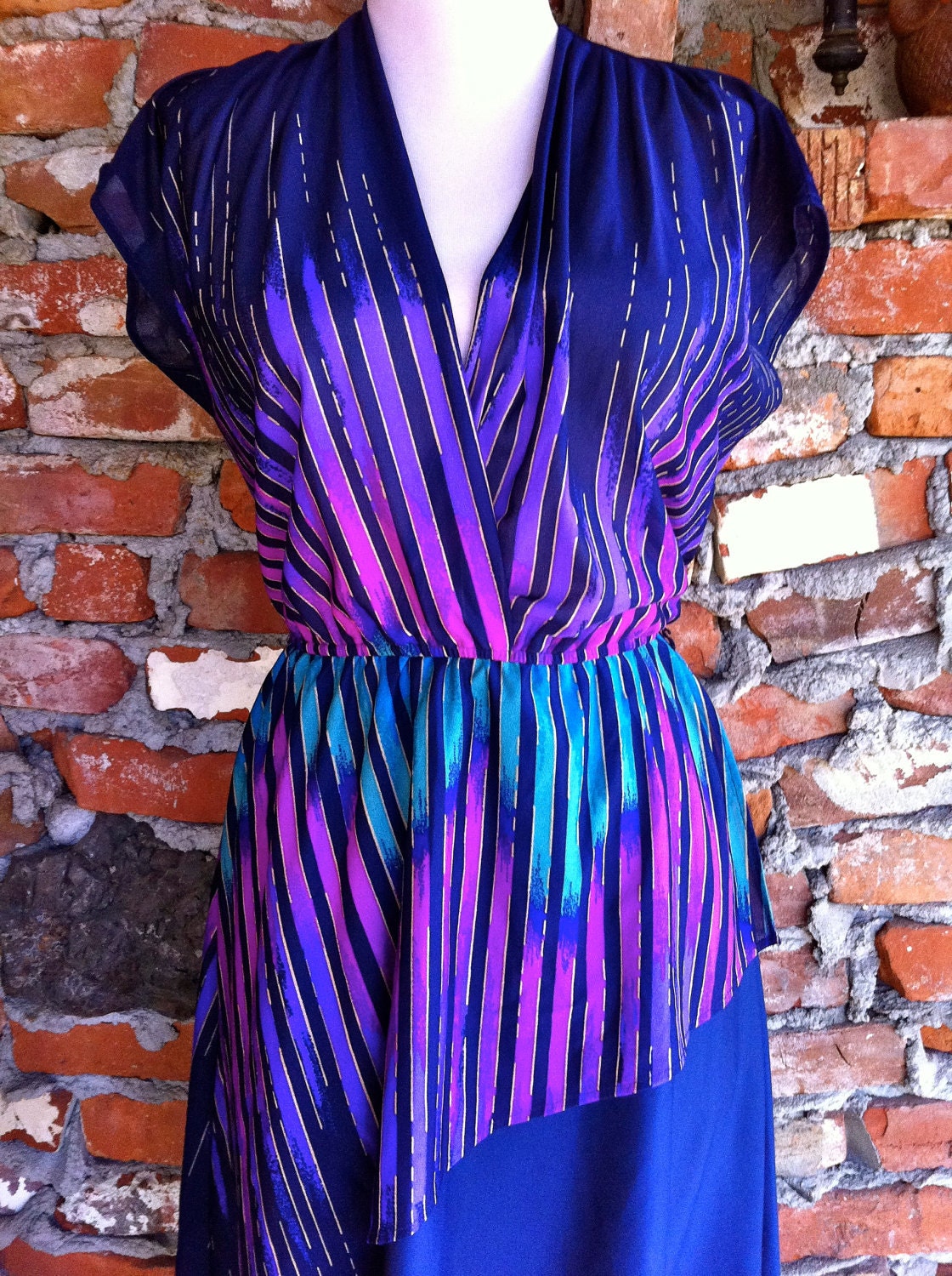 70's Disco color & print dress