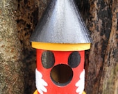 Mickey Mouse inspired mini wooden decorative birdhouse, Ornament, Shelf setter