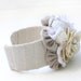 Cuff Bracelet with Vintage Roses- Cream