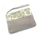 Large Natural Linen and Green Floral Cotton Print, Zipper, Wristlet, Clutch, Handbag, Purse, Strap-READY TO SHIP