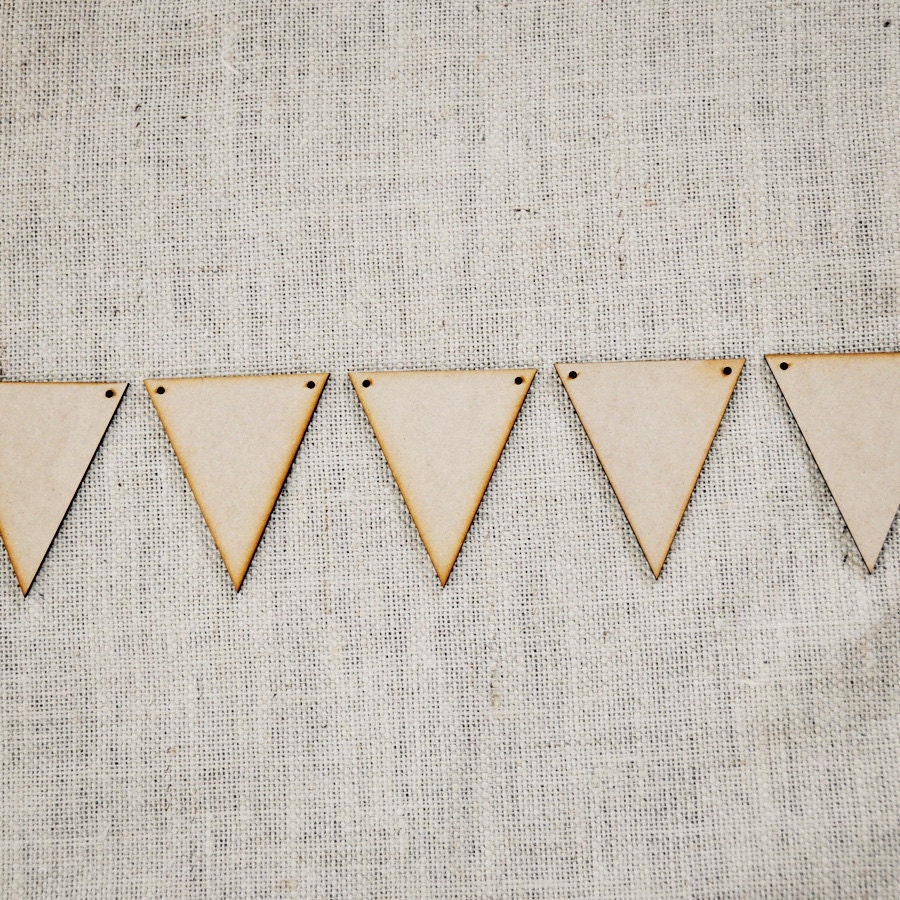 DIY Wooden Pennant Banners Large Set of 15