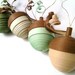 Quilled Acorn Ornaments Green and Beige