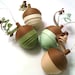 Quilled Acorn Ornaments Green and Beige