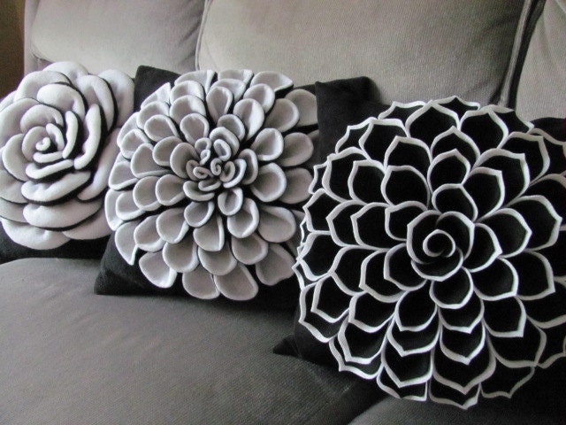 Decorative Pillow Pattern SOPHIA FLOWER Felt Flower Pattern with 2 Bonus Pillow Cover Patterns Tutorial PDF ePattern How To
