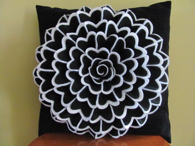 Decorative Pillow Pattern ISABELLA FLOWER Felt Flower Pattern with 2 Bonus Pillow Cover Patterns Tutorial PDF ePattern How To