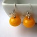 Yellow earrings, egg yolk yellow lampwork beads