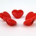 Vintage Red Glass Heart Buttons - set of 5