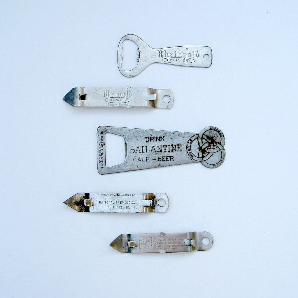 RESERVED for Molly - Vintage Beer Bottle and Can Opener Collection from 1950s and 1960s