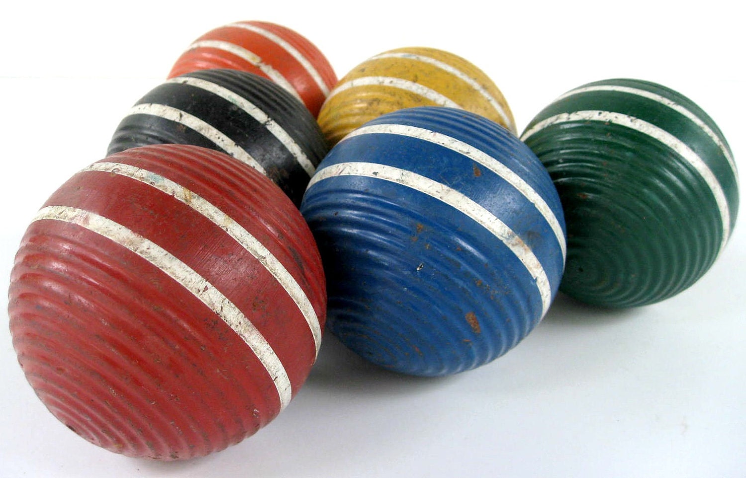 Vintage Wood Croquet Balls - Set of 6