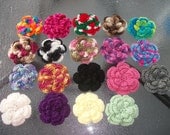 Your Choice of Any 3 Crocheted Triple Layer Flower Hair Clip Accessories