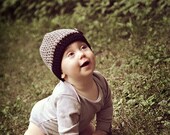 6-12 Month Boy's Beanie with Button Accent - Custom Colors