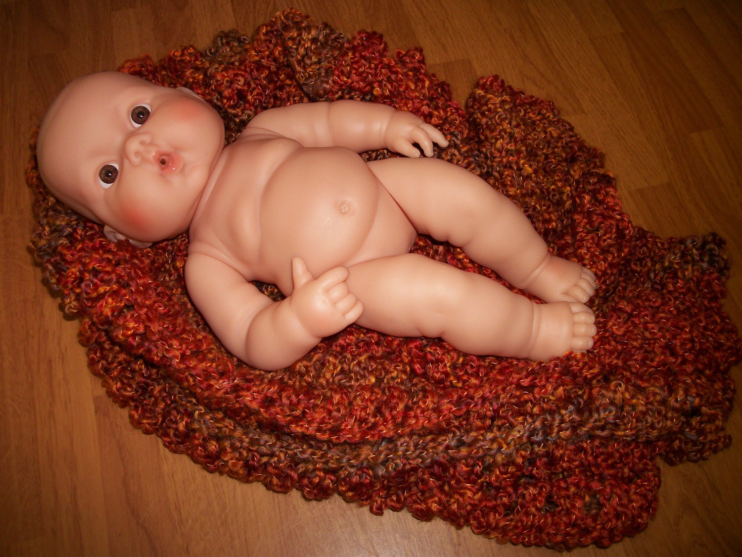 Baby Blanket - Photo Prop Mat - Wildfire Orange Ready to Ship