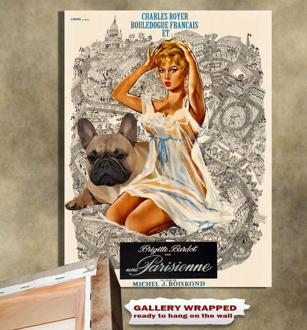 French Bulldog Vintage Movie Style Poster Canvas Print  NEW Collection by Nobility Dogs