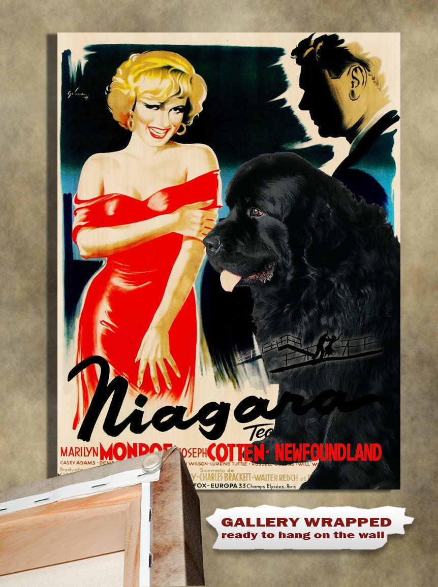 Newfoundland Vintage Movie Style Poster Canvas Print  NEW Collection by Nobility Dogs