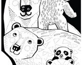 Graphic Bear Poster, A4