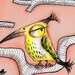 Bird Poster, pink 43 x 61cm