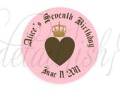 PRINTABLE Personalized Juicy Couture Inspired Party Circles - Royal Pink and Posh Collection - use as stickers, cupcake toppers, favor tags Il_170x135