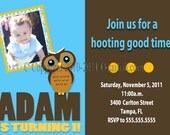 PRINTABLE Modern Mod Little Owl Birthday Photo Invitation - DIY I design you print as many as you need Il_170x135