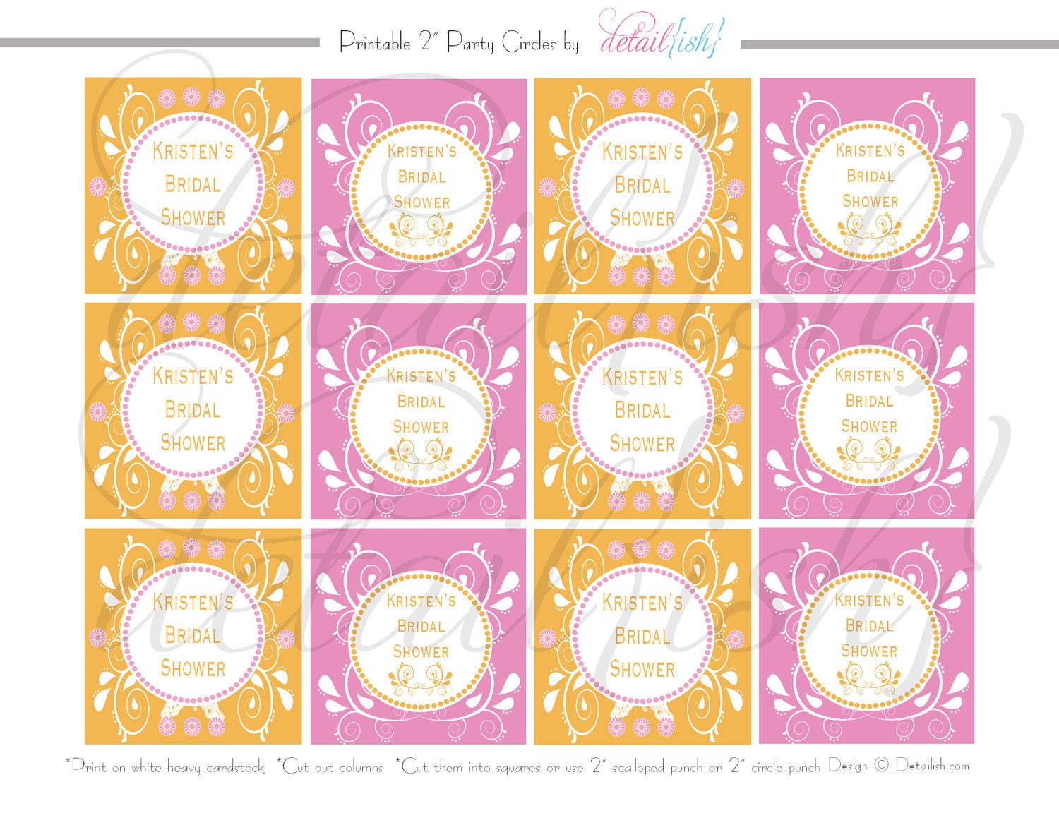 PRINTABLE Personalized Party Circles - Fiesta Cupcake Toppers Favor Tags or Stickers- Uprint Il_170x135