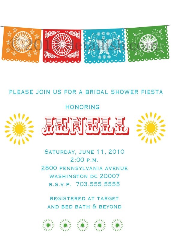 PRINTABLE Personalized Invitation - Fiesta Party Invitation Papel Picado Style You Choose Baby Shower, Birthday Bridal Invitation Il_570xn