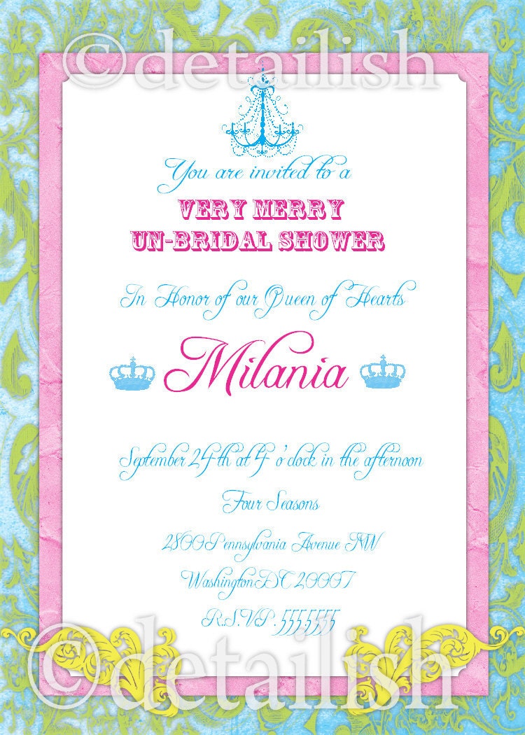 Personalized Floral Shabby Chic Whimsical Alice in Wonderland Invitation - Printable Il_570xn