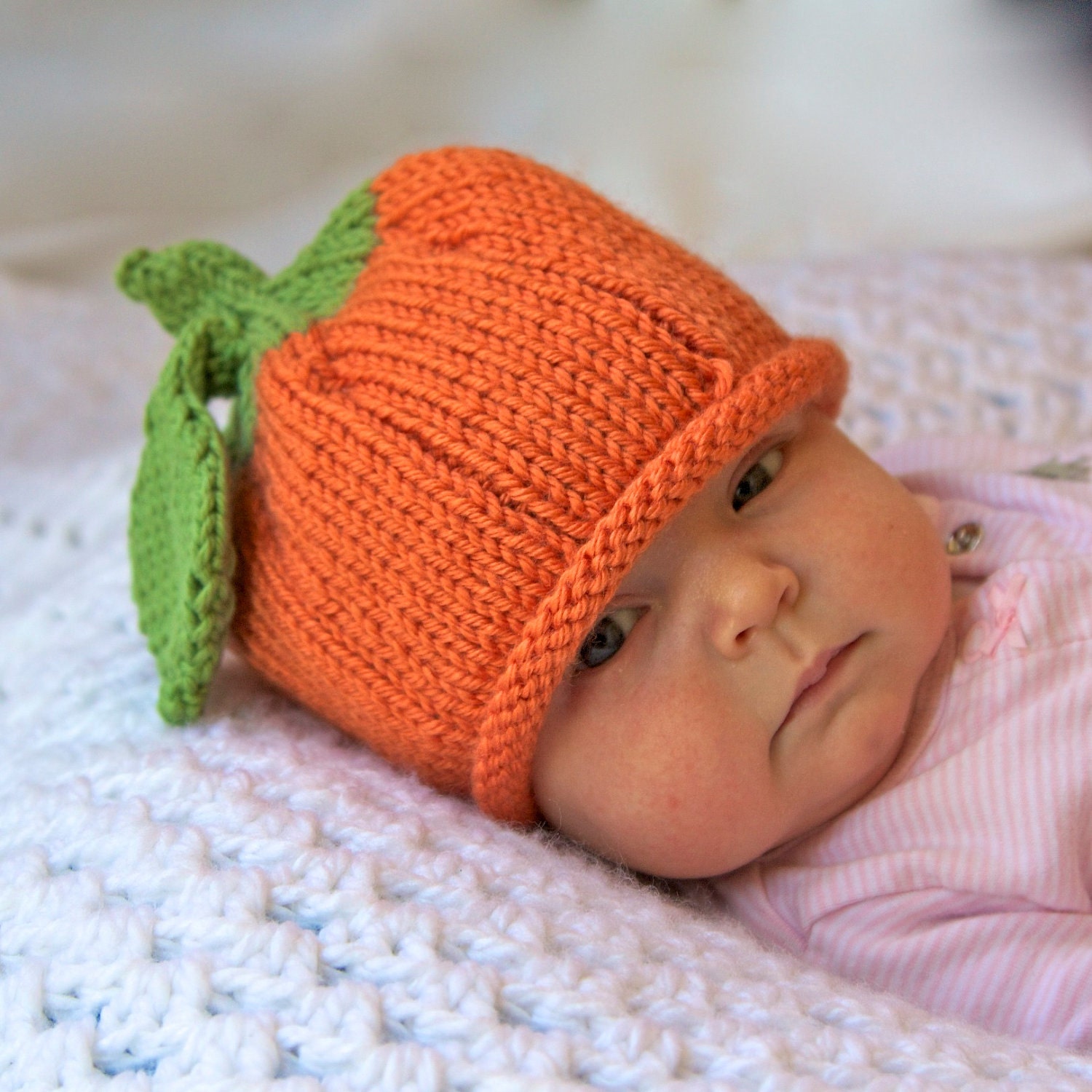 Pumpkin Baby Hat, Infant Toddler Child sizes, Fall, Halloween, Thanksgiving, Handmade knitting