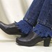 My Signature Lace Sock- Long Venise lace cuff sock-l navy SLC2 womens by Catherine Cole Studio victorian lace boot socks MADE IN USA