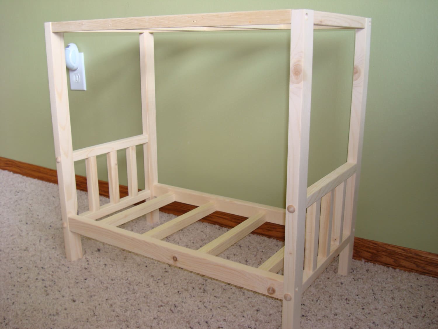 Items similar to Solid Wood Canopy Bed Fits American Girl Doll on Etsy