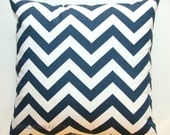 Premier Prints Navy Blue and White Chevron Pillow Cover- 20x20 inches- Hidden Zipper Closure