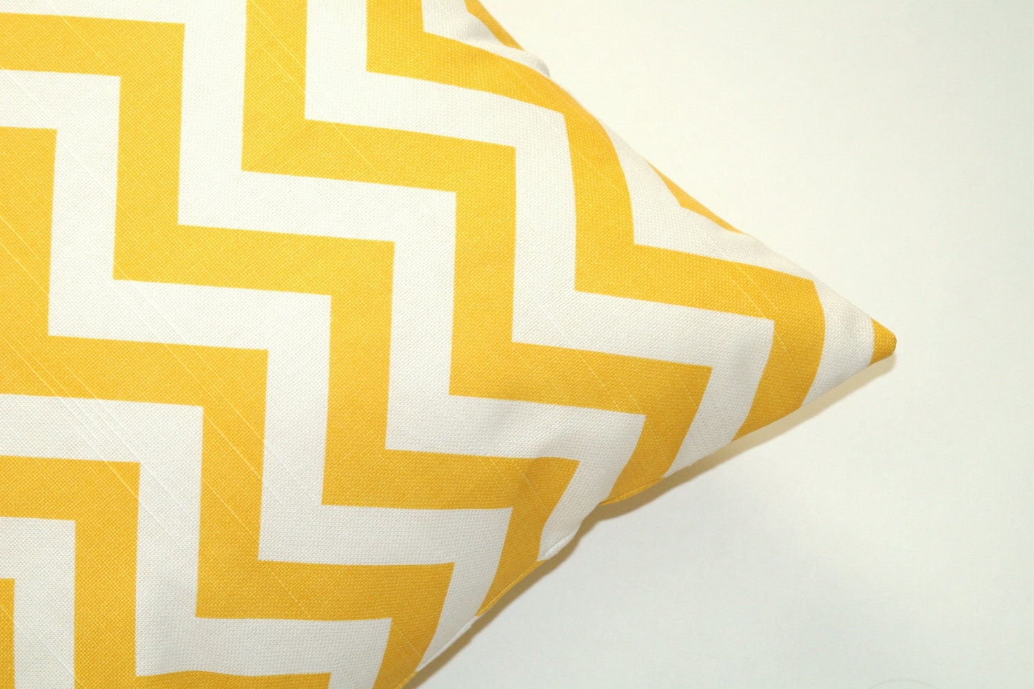 Premier Prints Yellow Chevron Pillow Cover- 16x16 inches- Hidden Zipper Closure