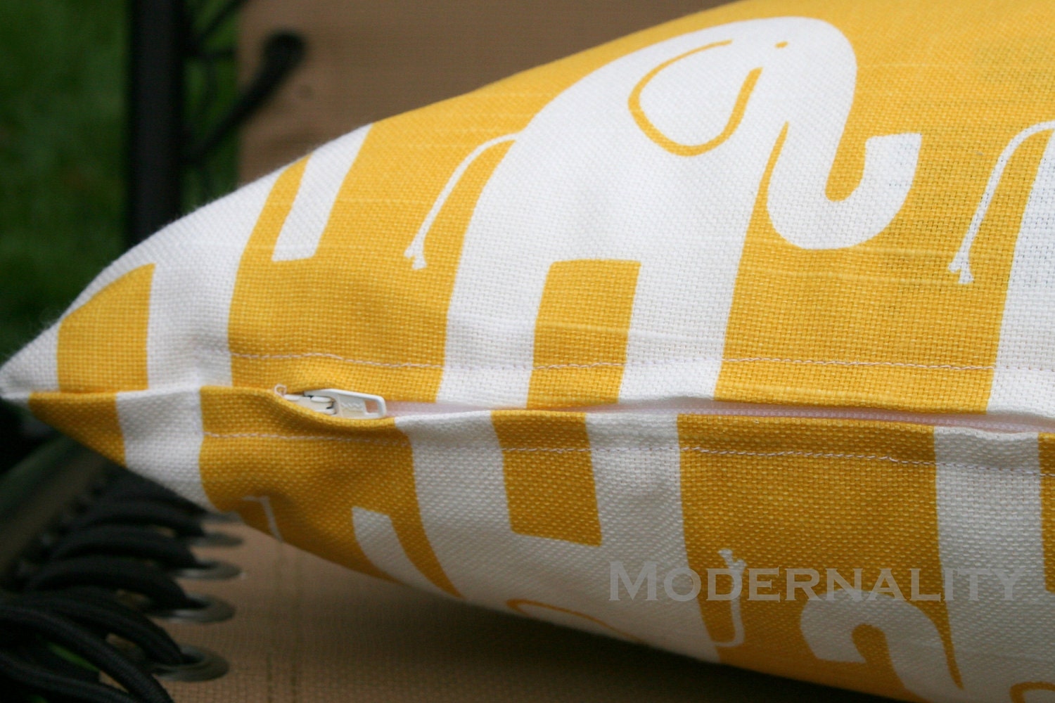 Premier Prints Yellow Elephant Pillow Cover- 16x16 inches- Hidden Zipper Closure