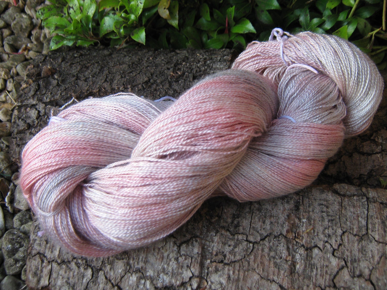 100grms hand painted silk and cashmere lace weight "pale skys "