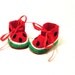 Watermelon baby booties , felt shoe felt baby booties fruit novelty green red newborn baby shoes summer