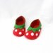 Strawberry baby booties fruit baby shoes felt baby booties novelty shoes newborn