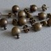 5 Pairs, 6mm Ball Post Earrings, Antique Brass, Back Stoppers Included.