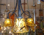 Blown Glass Chandelier -  Glass Lighting - Kichler - Amber - Lamp