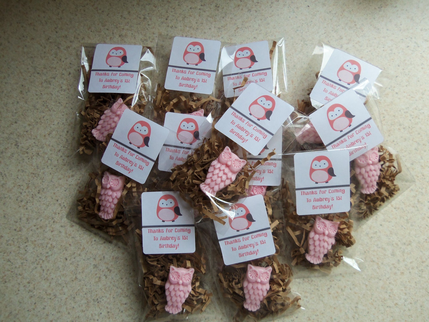 Owl Organic Goats Milk Glycerin Soap Bagged Tagged Custom Whimsical Party Favors Gift X1