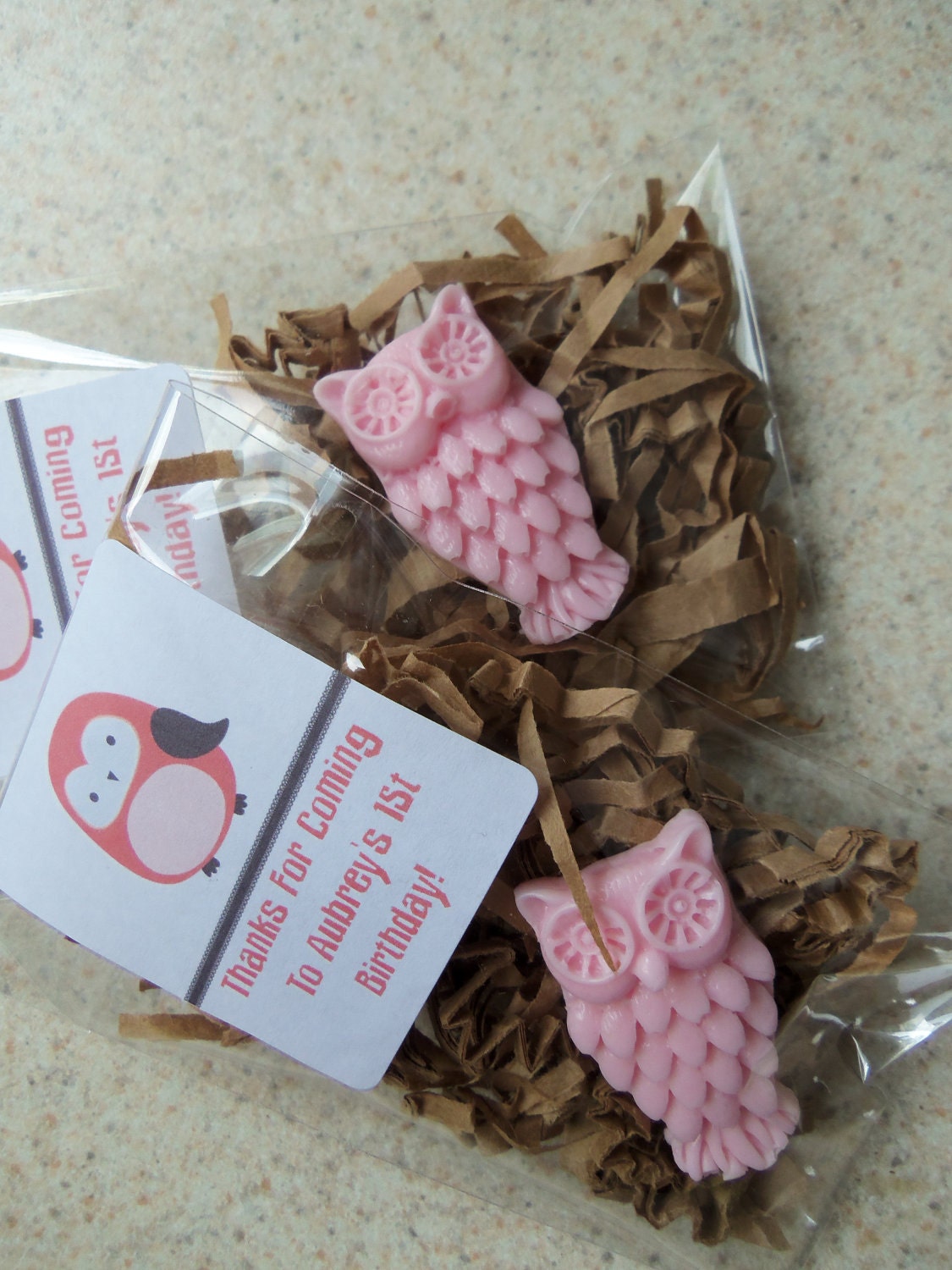 Owl Organic Goats Milk Glycerin Soap Bagged Tagged Custom Whimsical Party Favors Gift X1