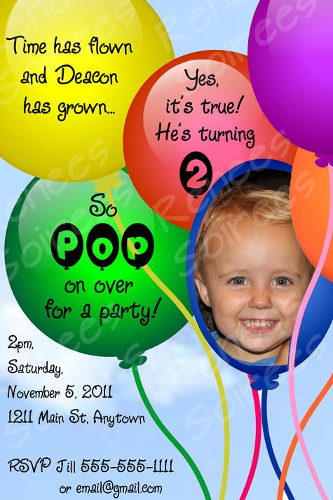 BALLOON Birthday Party - CUSTOMIZED - Printable Coordinating Design Accessories Collection DIY