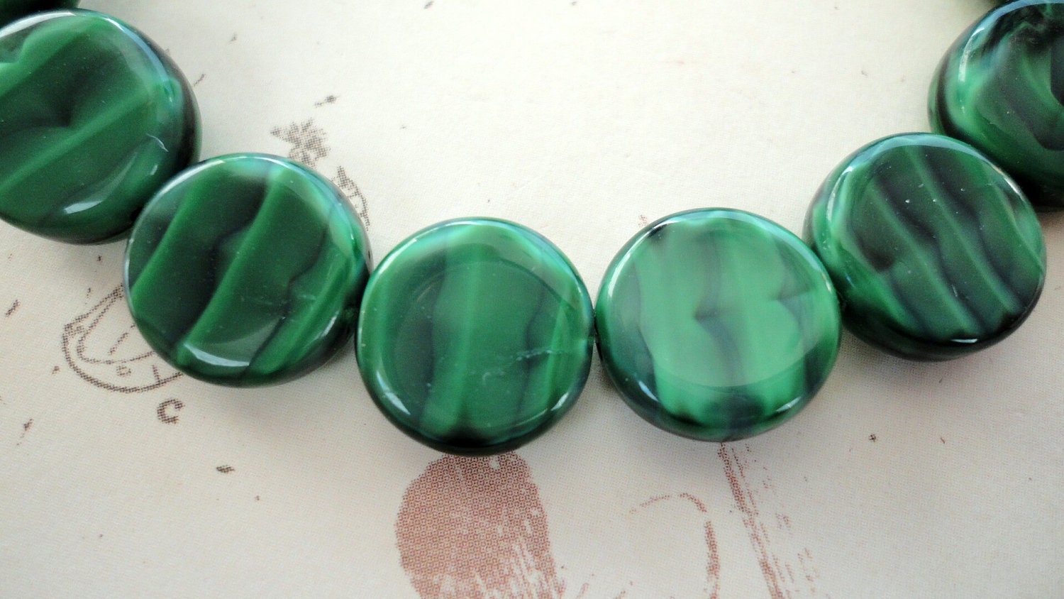 Round Flat Coins 12mm Czech Pressed Glass Shiny Green 10 Beads