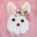 Children's Bunny T-Shirt made with White Chenille Accent Ribbon Bow and Button Eyes and Nose
