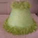 Vintage Upcycled Lamp Shade Fringe Lime Green