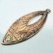 Vintage Art Deco Brass Pendant, 38mmx19mm