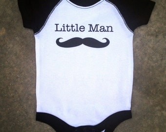 Little Man Mustache Onesie/ Shirt Raglan Style