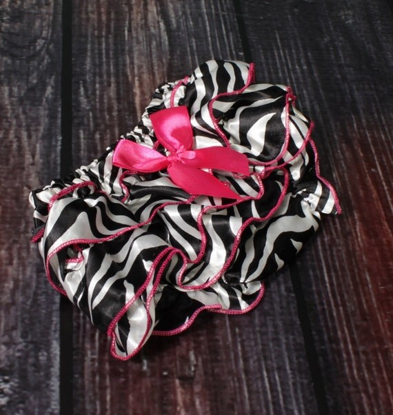 Zebra Hot pink Ruffle Butt Diaper Cover