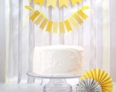 Yellow Flags Cake Topper  ///////  Wedding Cake Topper // Birthday Cake Bunting // Baby Shower // Yellow Wedding //
