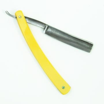 Straight Razor Sharpened with Golden Celluloid Handle