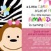 Birthday Invitation - Personalized Mod Monkey Zebra Print With or Without Photo - Digital Print