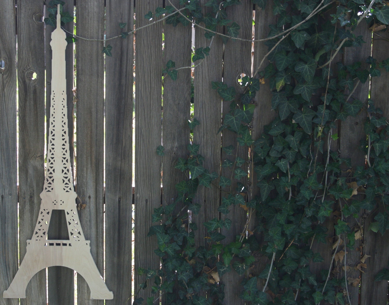 Eiffel Tower 3 Foot Tall Wooden Cutout Unfinished